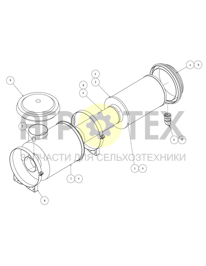 Воздушный фильтр в сборе (SX017304) (№8 на схеме)